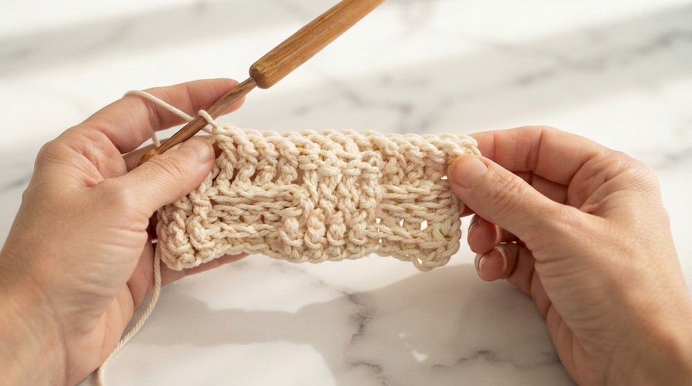 Crochet Floor Mat With Basket Weave Pattern 4