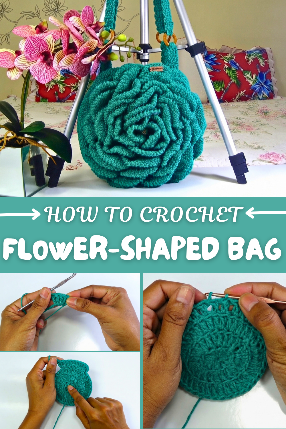 Crochet Flower-Shaped Bag