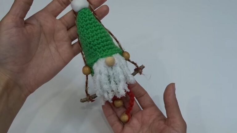Crochet Gnome Ornament Pattern 7