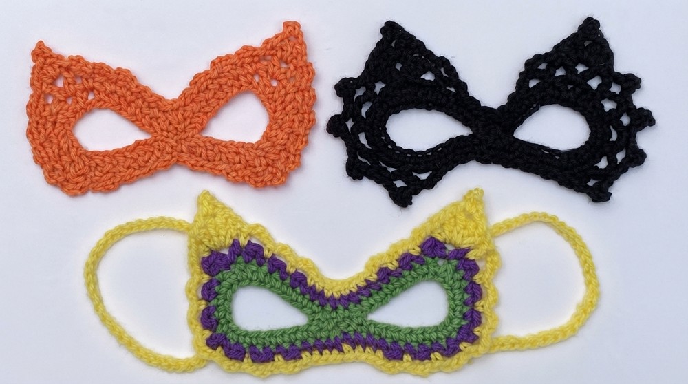 Crochet Masquerade Mardi Gras Mask Pattern 6