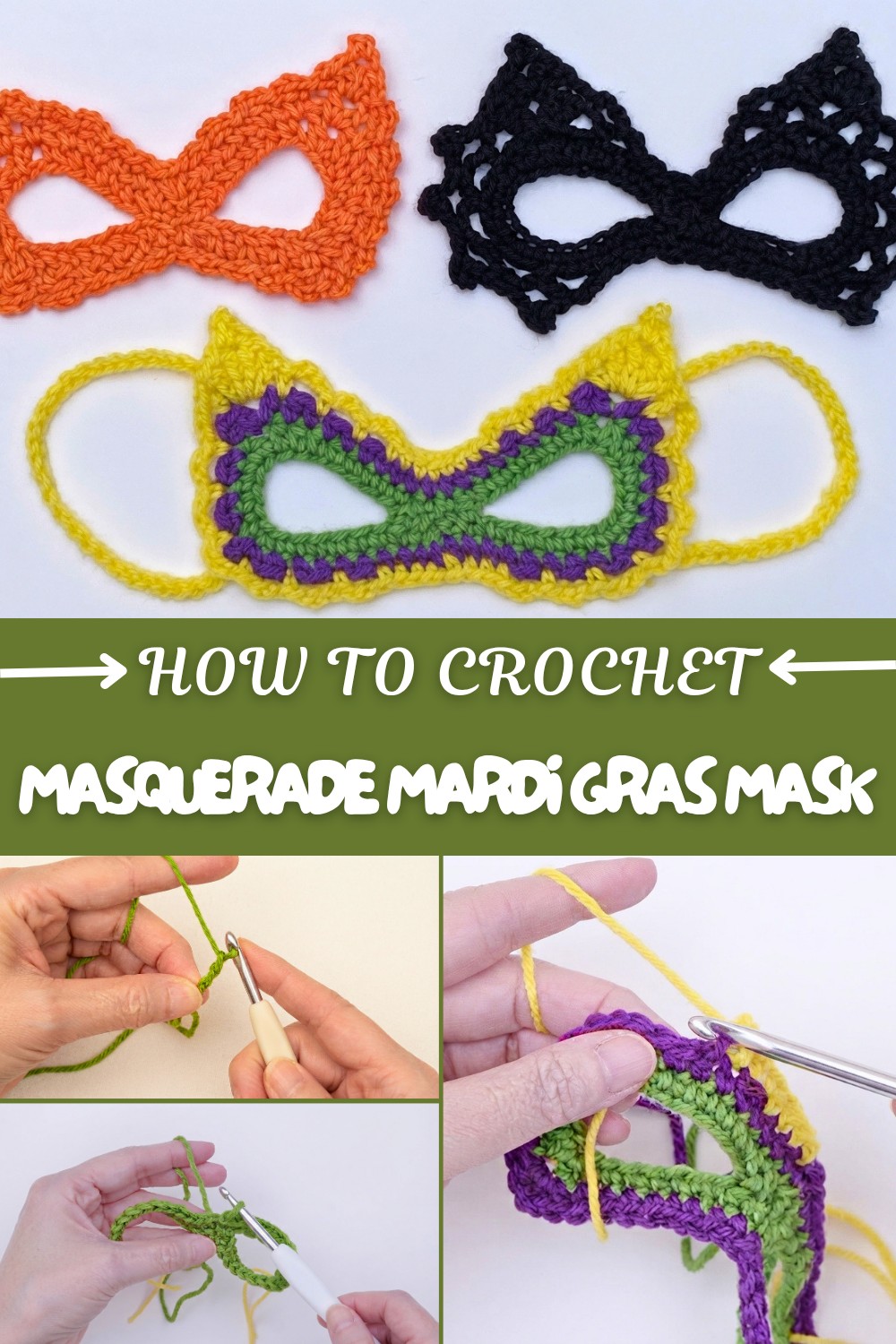 Crochet Masquerade Mardi Gras Mask Pattern