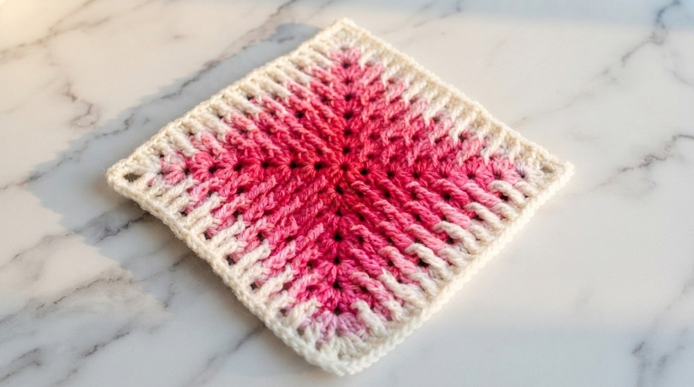 Crochet Mosaic Granny Square Pattern 6