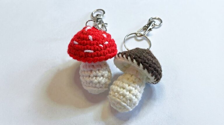 Crochet Mushroom Keychain Pattern 7