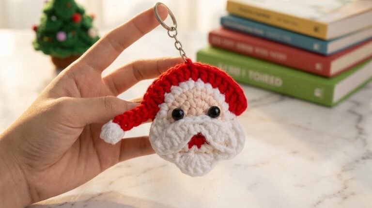 Crochet Santa Claus Keychain Pattern 6