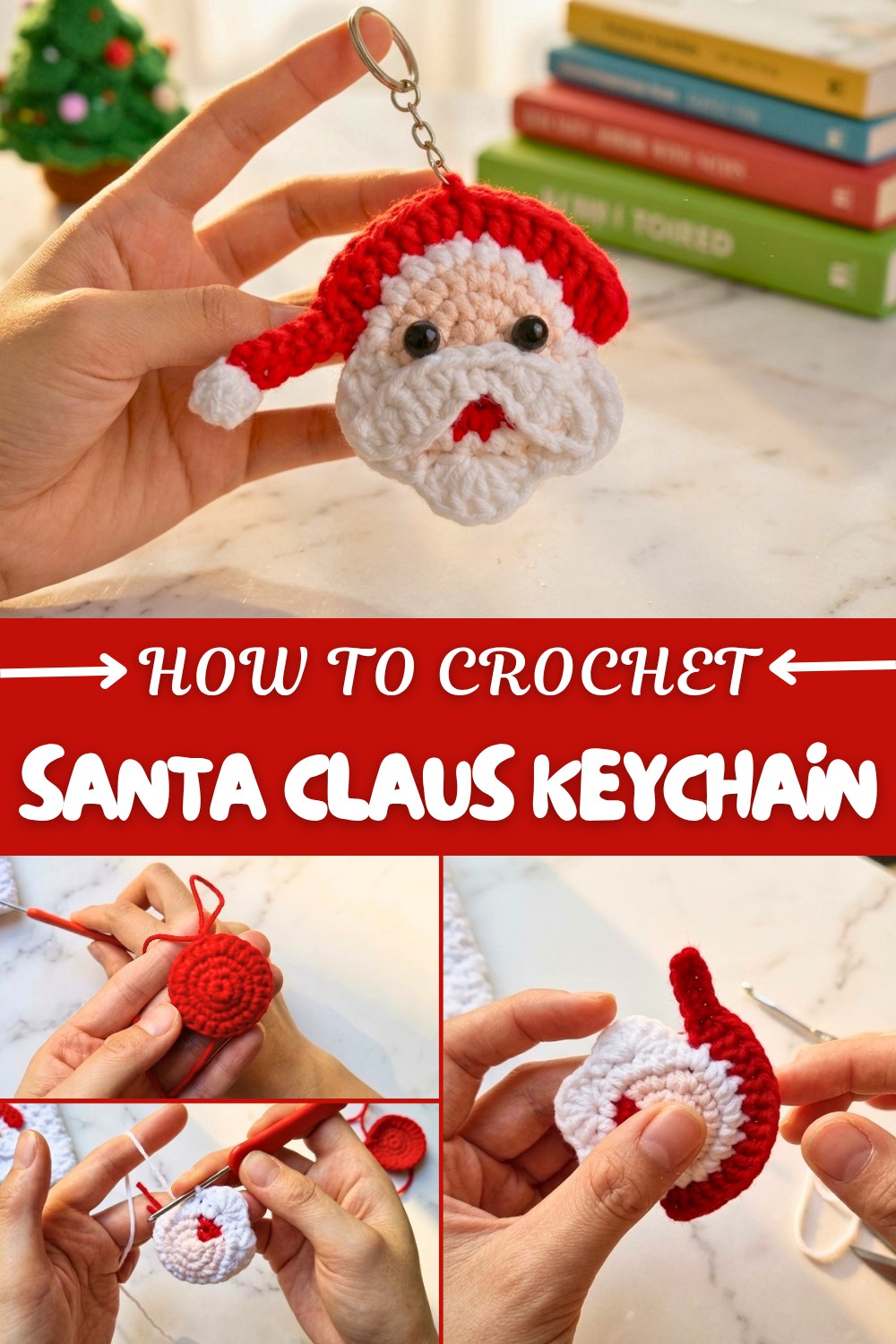 Crochet Santa Claus Keychain Pattern