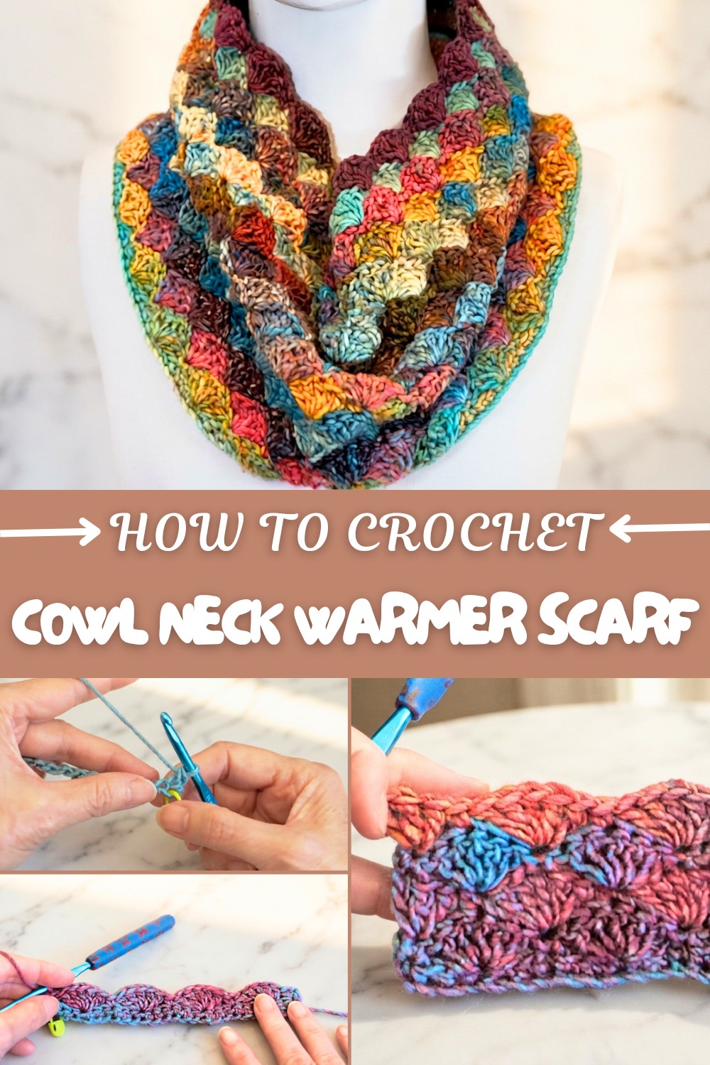 Crochet Shell Stitch Cowl Pattern