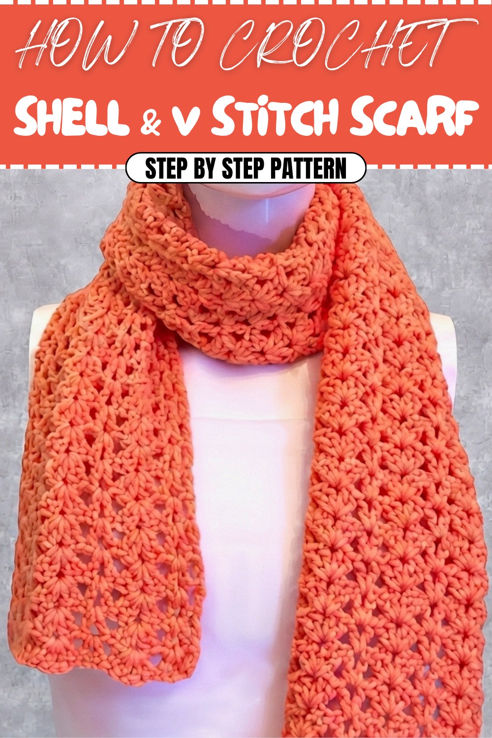 Crochet Shell & V Stitch Scarf Pattern (1)Crochet Shell & V Stitch Scarf Pattern (1)