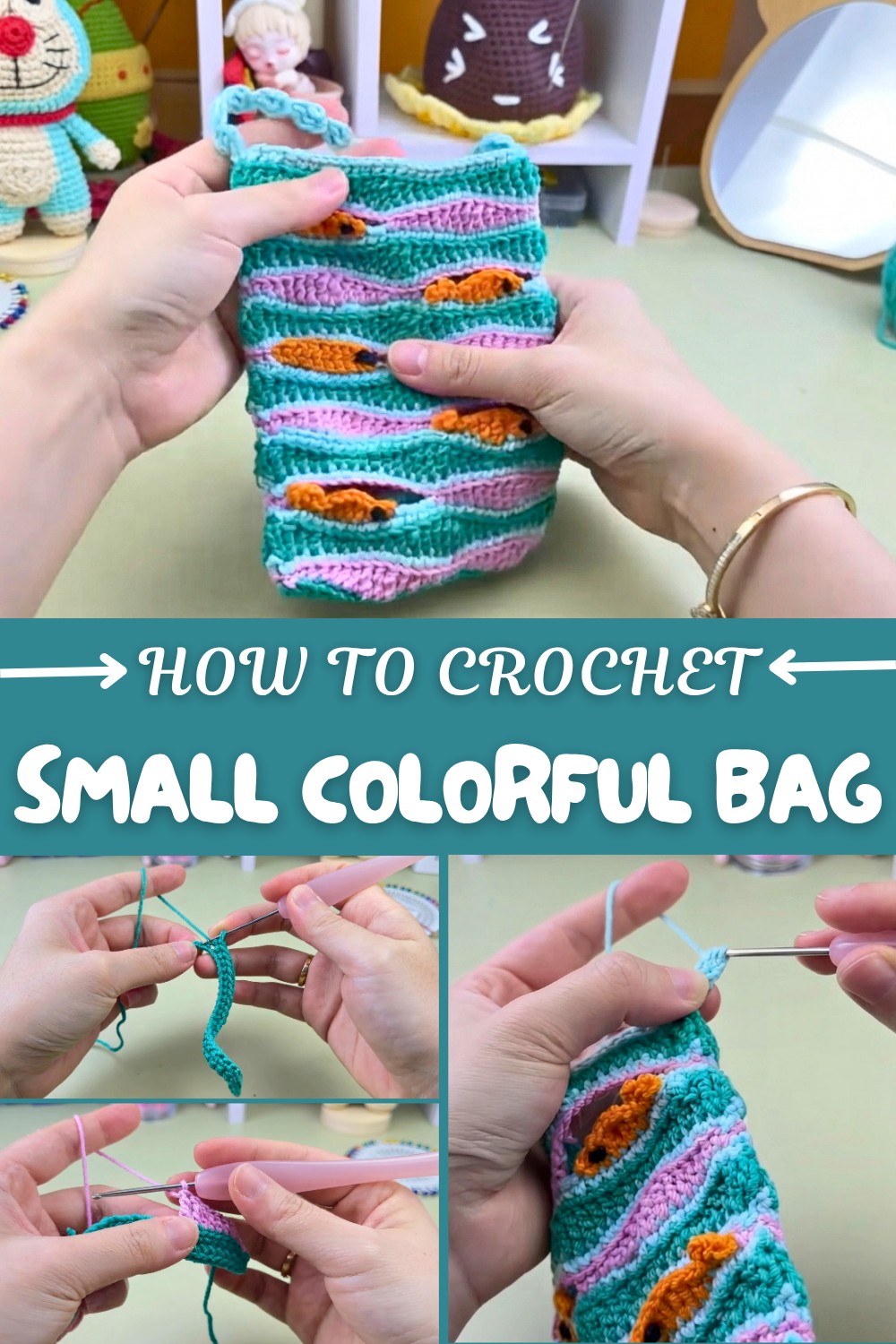 Crochet Small Colorful Bag Pattern