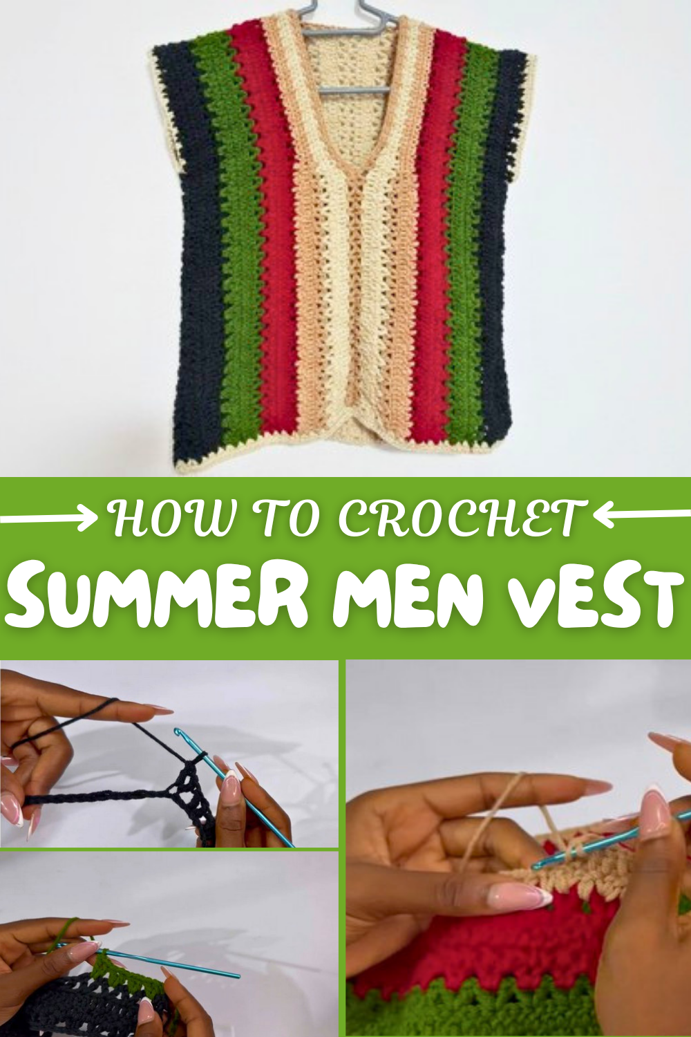 Crochet Summer Men Vest
