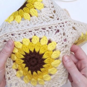 Crochet Sunflower Granny Squares Blanket Pattern 5