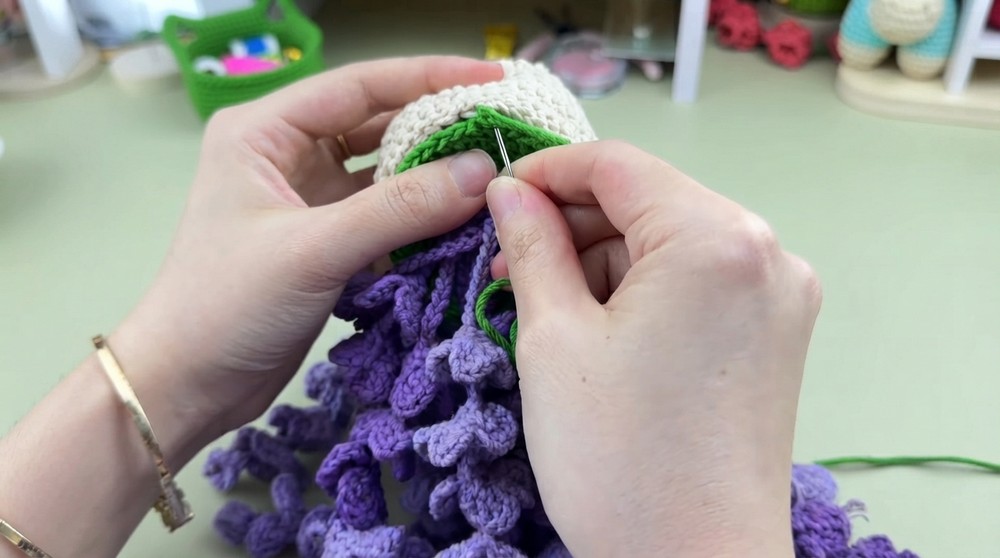Crochet Wisteria Hanging Basket Pattern 6