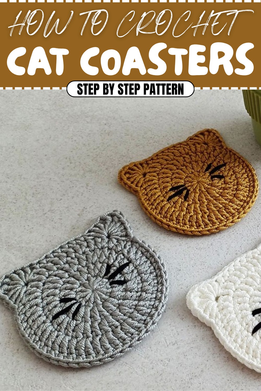 Cute Crochet Cat Coasters Pattern (1)