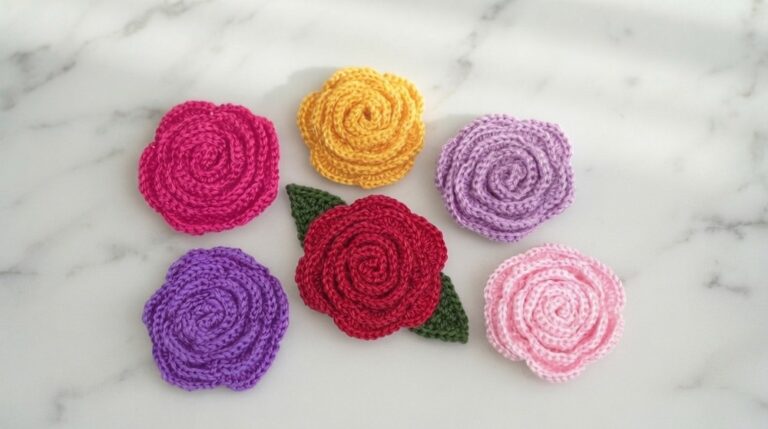 Cute Crochet Flower Brooch Pattern 6