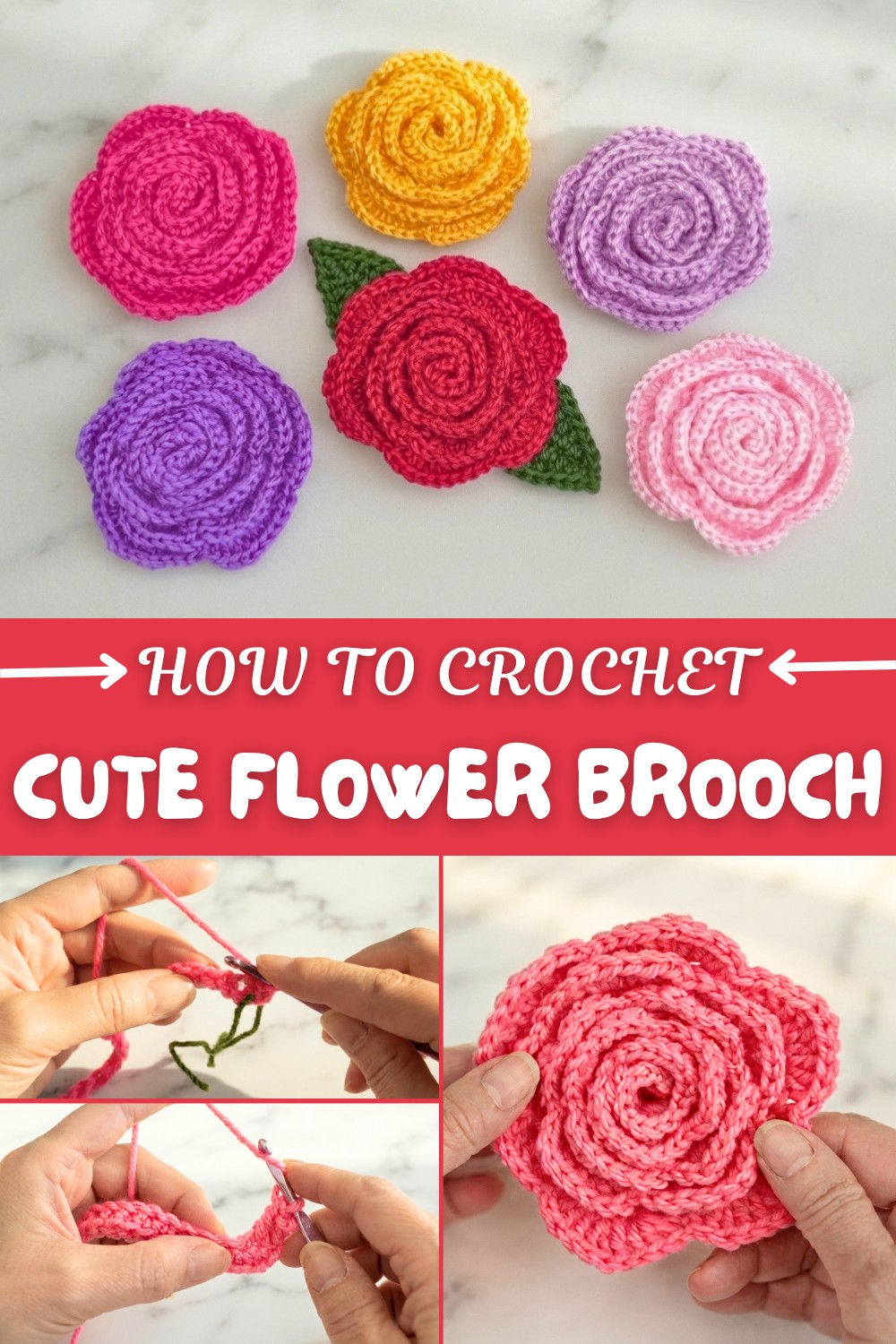 Cute Crochet Flower Brooch Pattern
