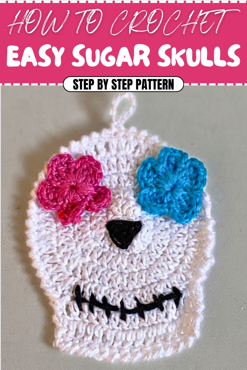 Easy Crochet Sugar Skulls Pattern (1)