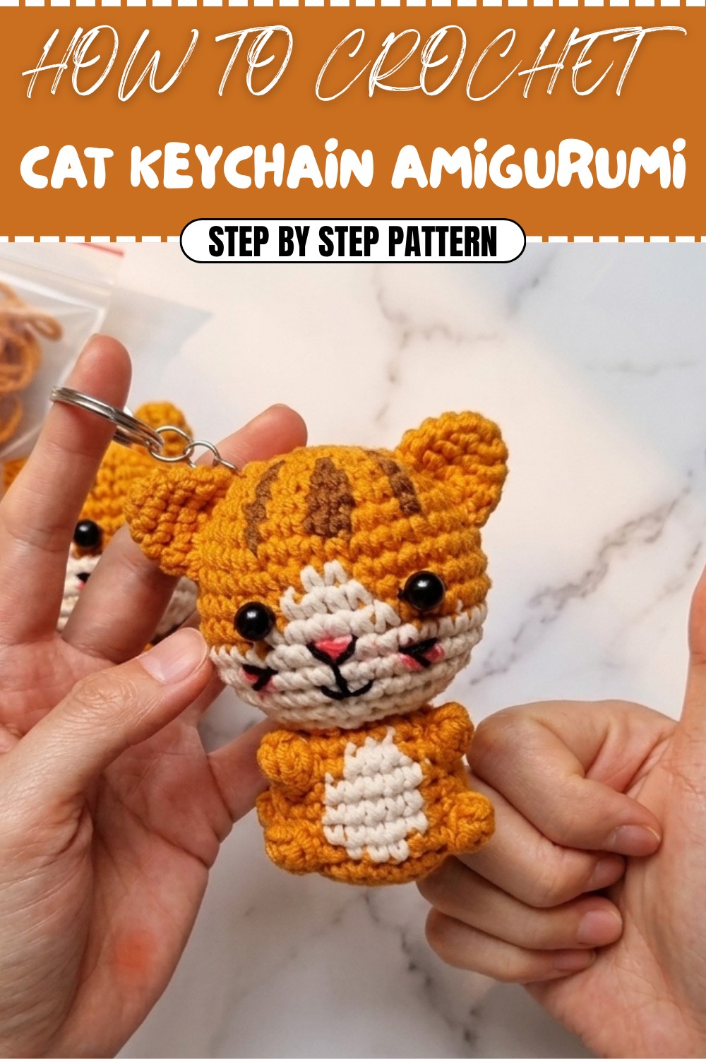 Free Crochet Cat Keychain Amigurumi Pattern