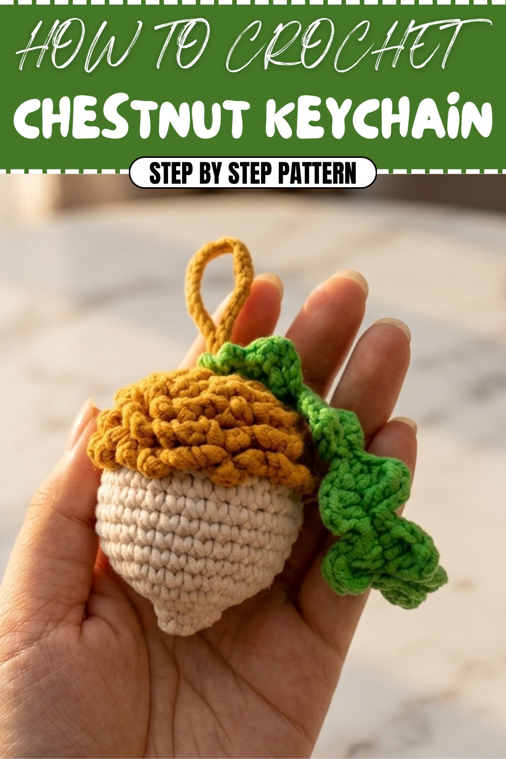 Free Crochet Chestnut Keychain Pattern