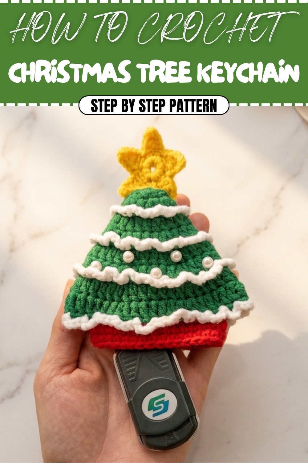 Free Crochet Christmas Tree Keychain Pattern