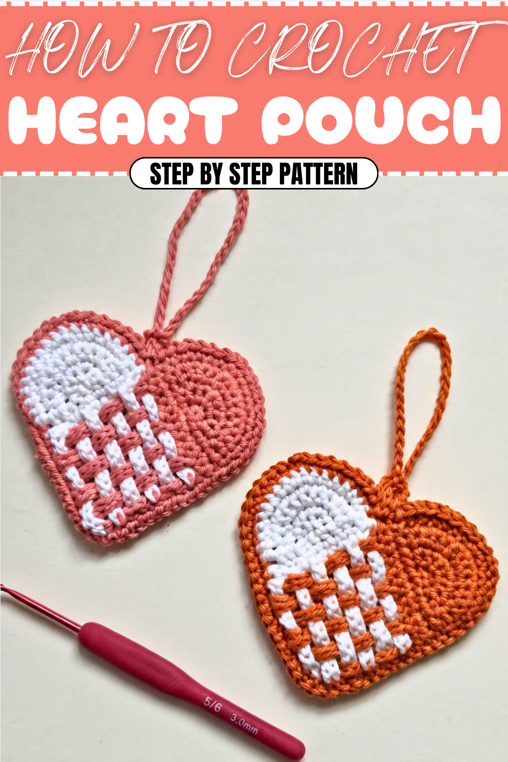 Free Crochet Heart Shaped Mini Pouch