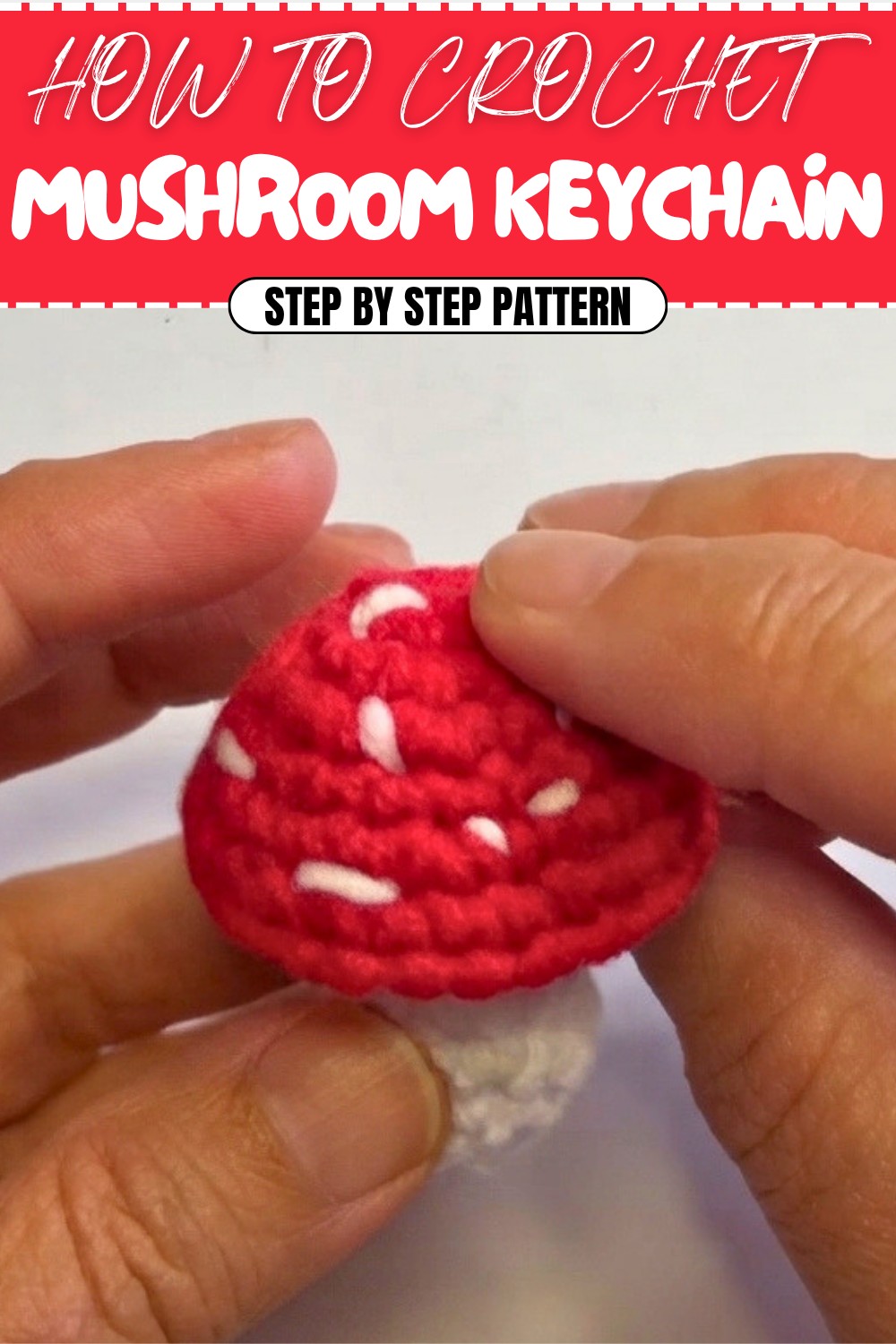 Free Crochet Mushroom Keychain Pattern