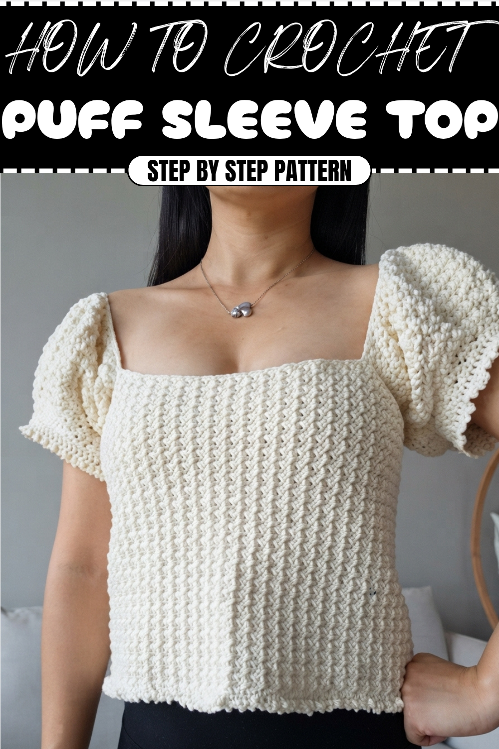Free Crochet Puff Sleeve Top