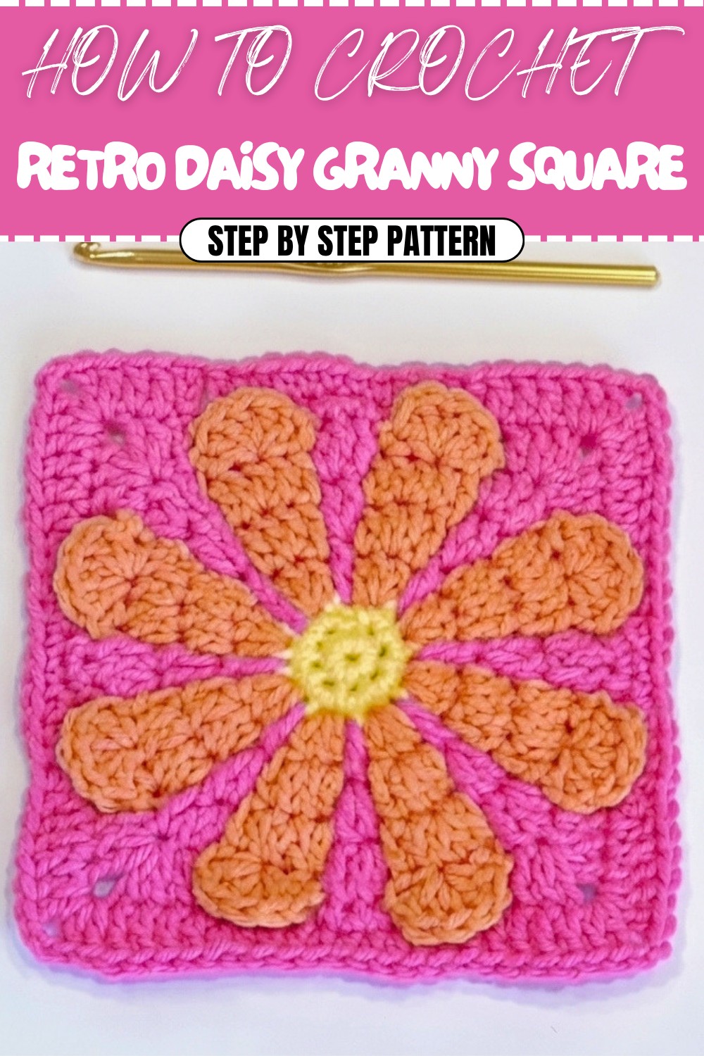 Free Crochet Retro Daisy Granny Square Pattern