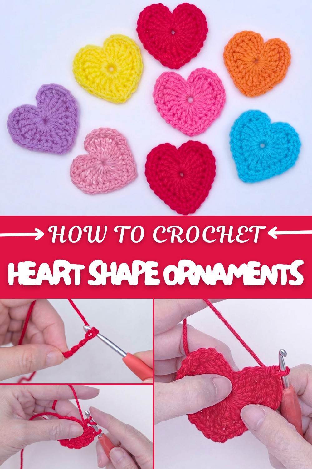 Heart Shape Crochet Ornaments Pattern
