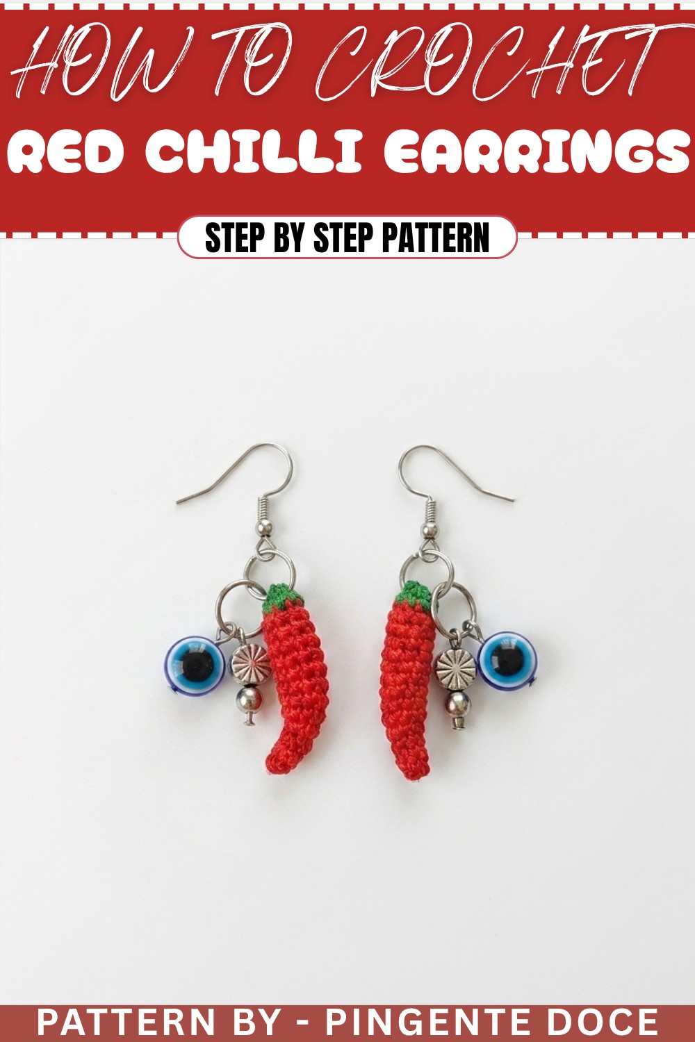 Crochet A Red Chilli Earrings Pattern