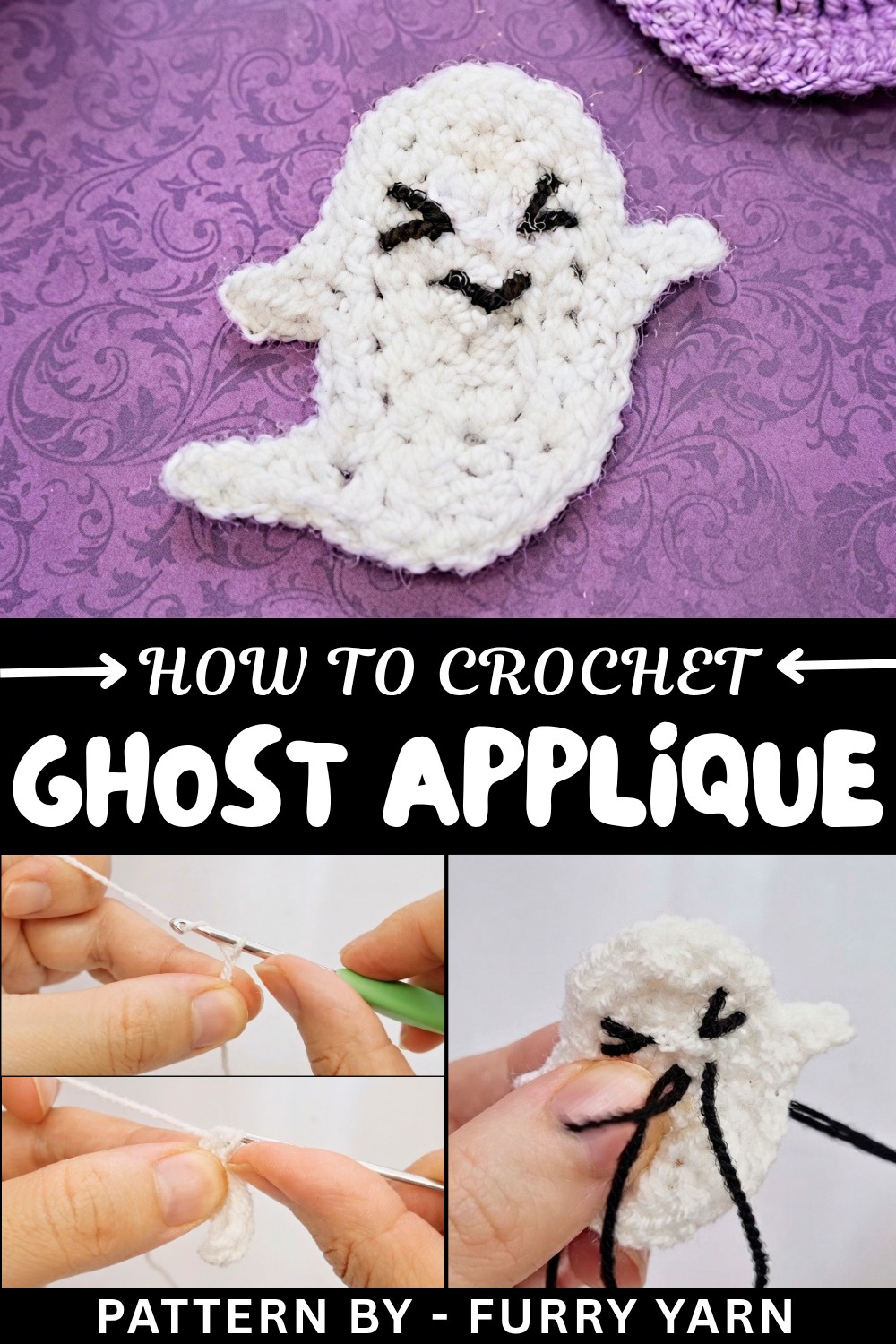 Crochet Ghost Applique Pattern
