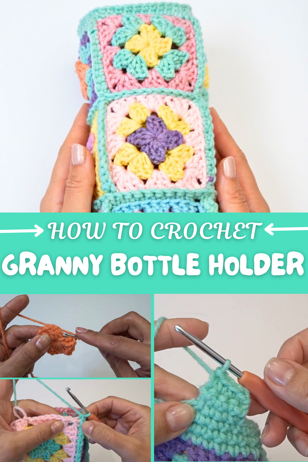 Crochet Granny Water Bottle Holder