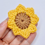 Crochet Sunflower Bookmark Pattern 6