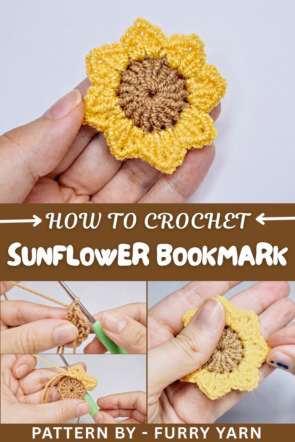 Crochet Sunflower Bookmark Pattern