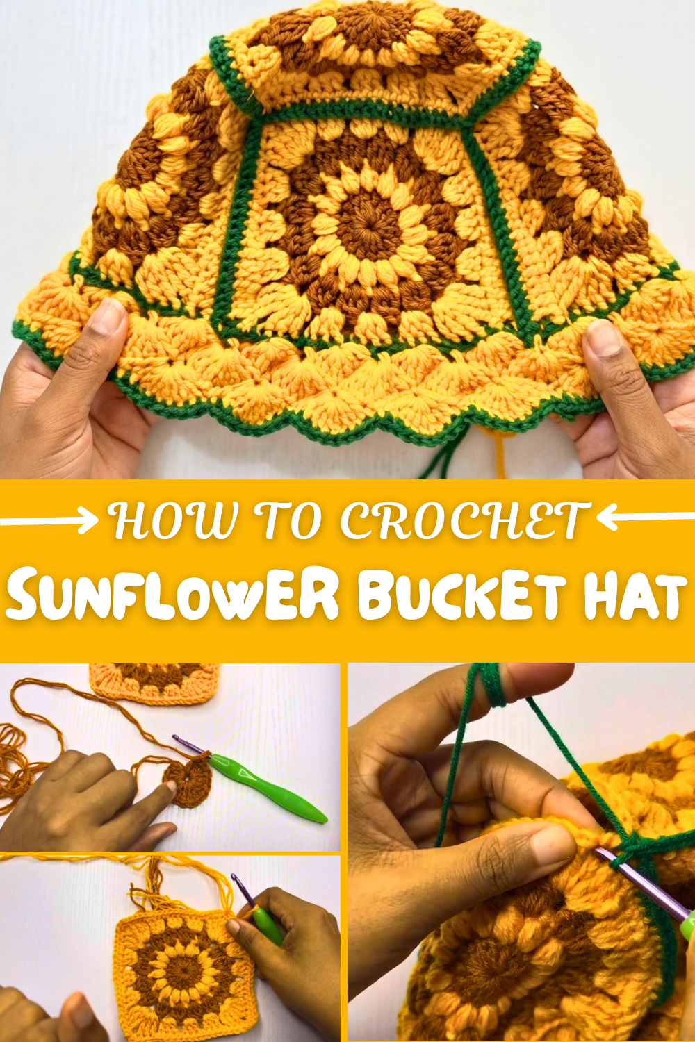 Crochet Sunflower Bucket Hat