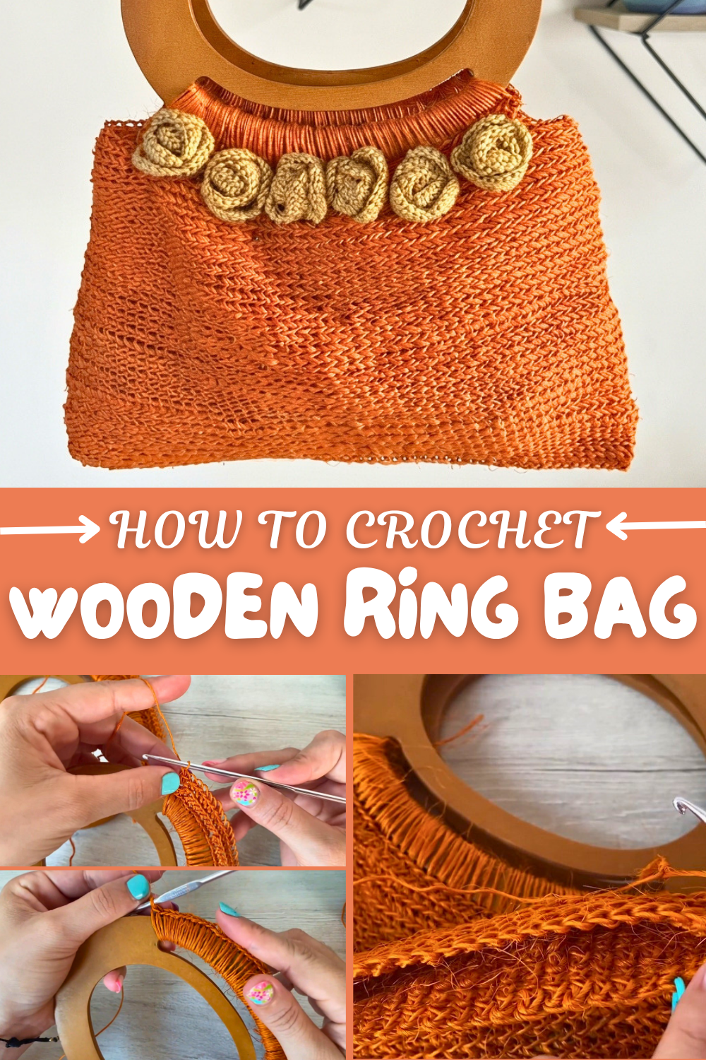 Crochet Wooden Ring Bag