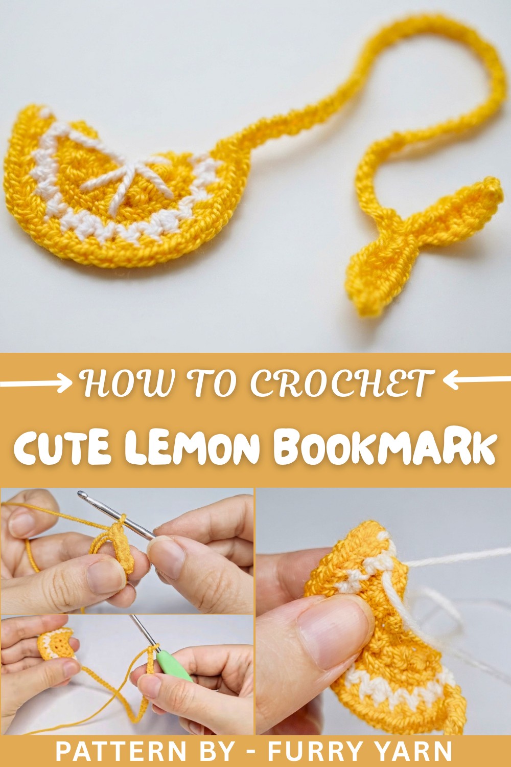 Cute Crochet Lemon Bookmark Pattern
