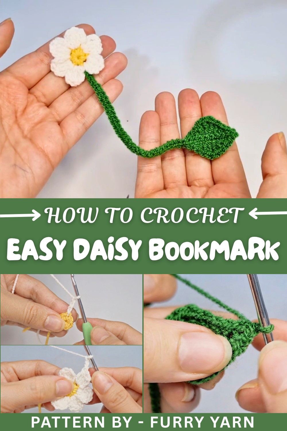Easy Crochet Daisy Bookmark Pattern