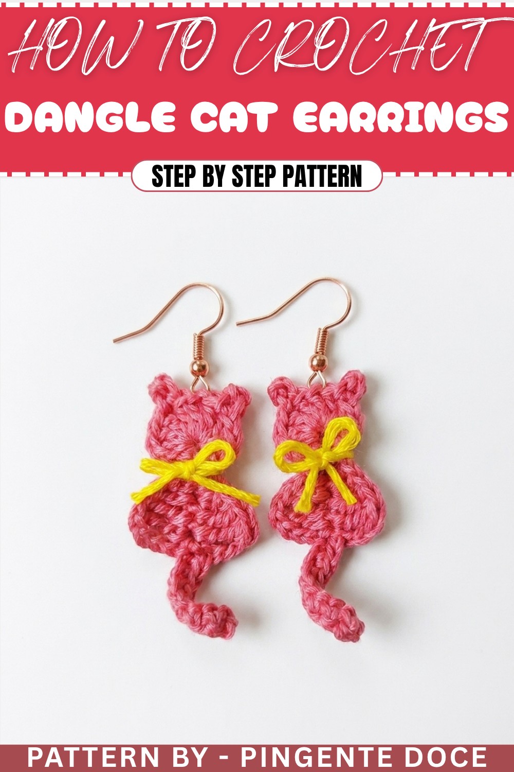 Easy Crochet Dangle Cat Earrings – Free Pattern (1)