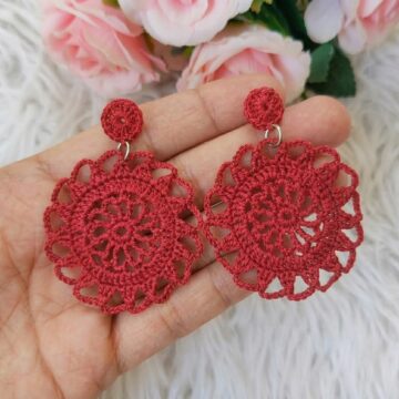 Easy Crochet Mandala Earrings Pattern (8)