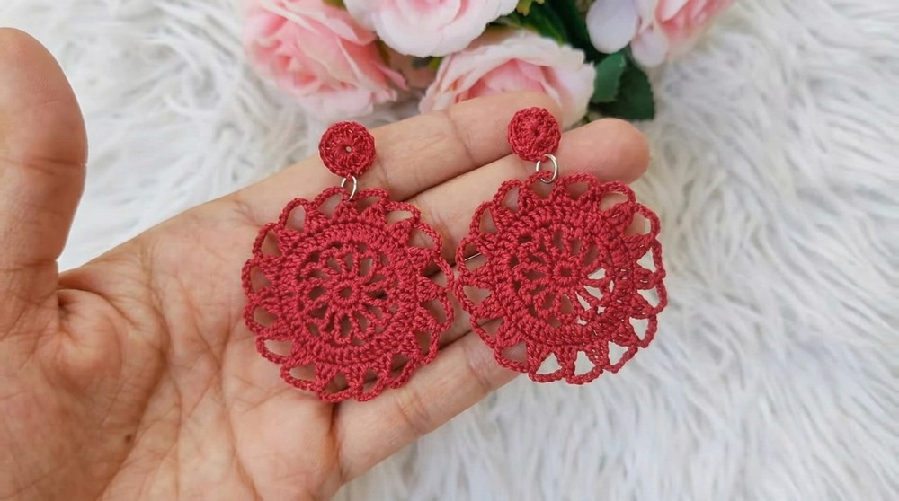 Easy Crochet Mandala Earrings Pattern (9)