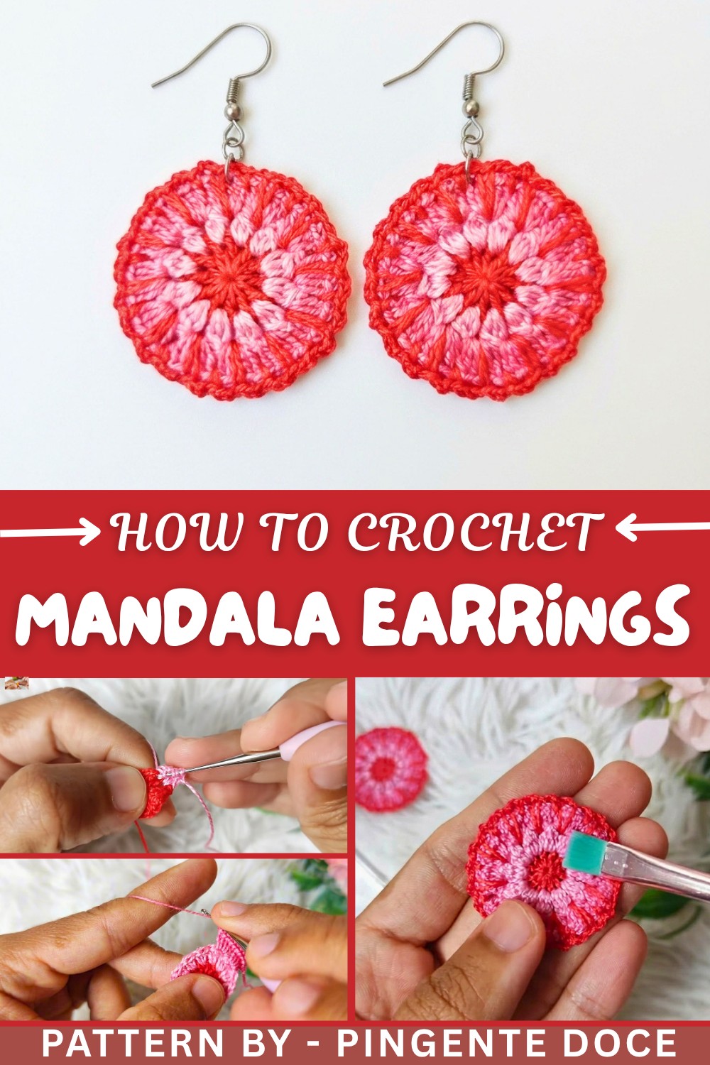 Easy Crochet Mandala Earrings – Free Pattern