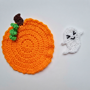 Easy Crochet Pumpkin Coaster Pattern 6