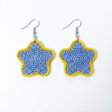 Easy To Crochet Star Earrings