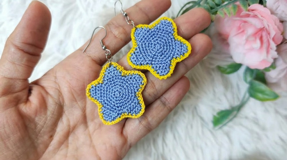 Easy To Crochet Star Earrings (6)
