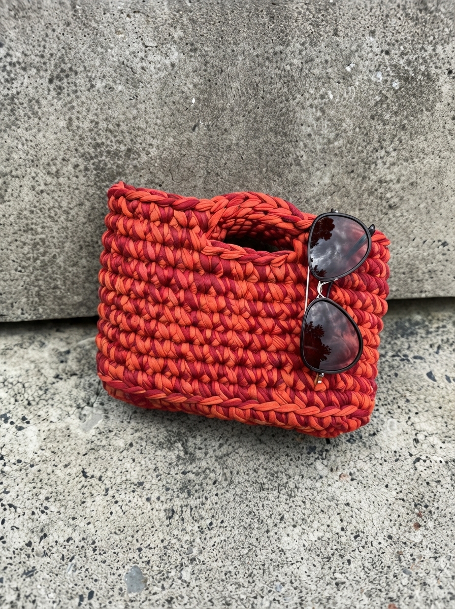 Crochet T-shirt Yarn Bag