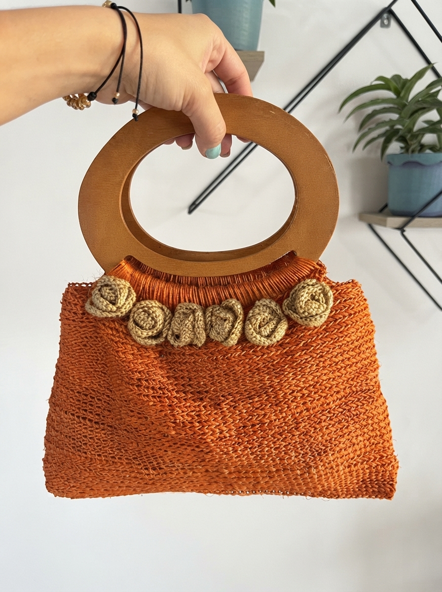 Crochet Wooden Ring Bag
