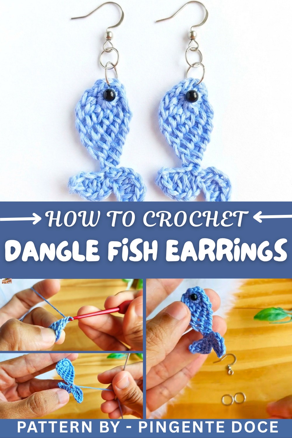 Free Crochet Dangle Fish Earring Pattern