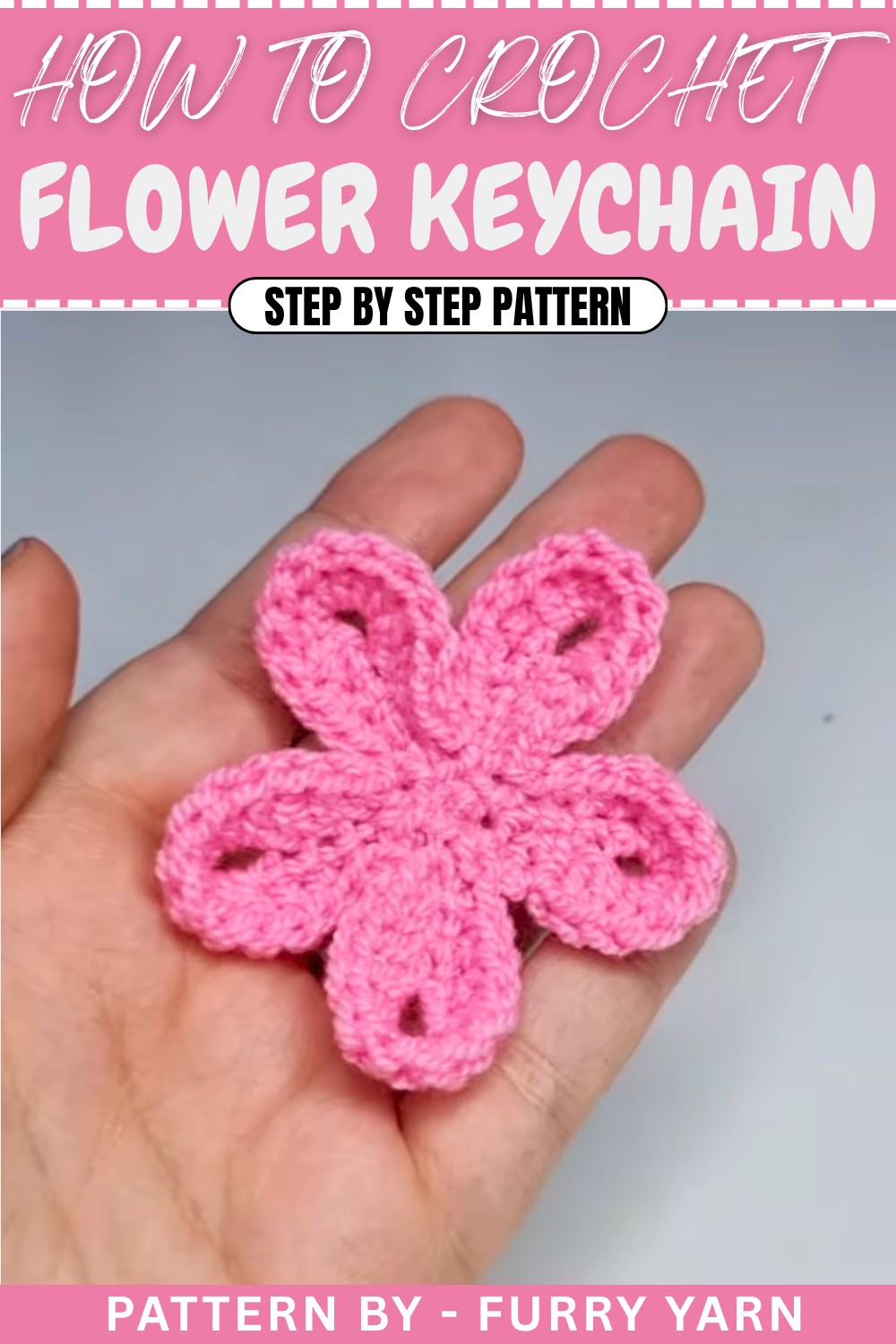 Free Crochet Flower Keychain Pattern