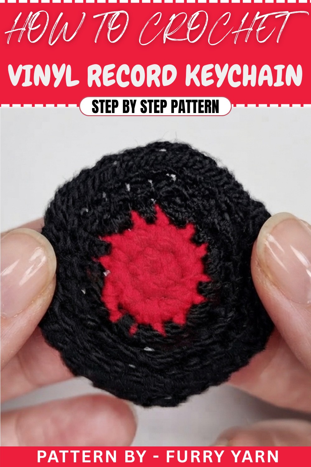 Free Crochet Vinyl Record Keychain Pattern