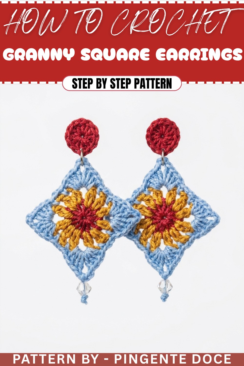 How To Crochet A Granny Squqre Earrings (1)