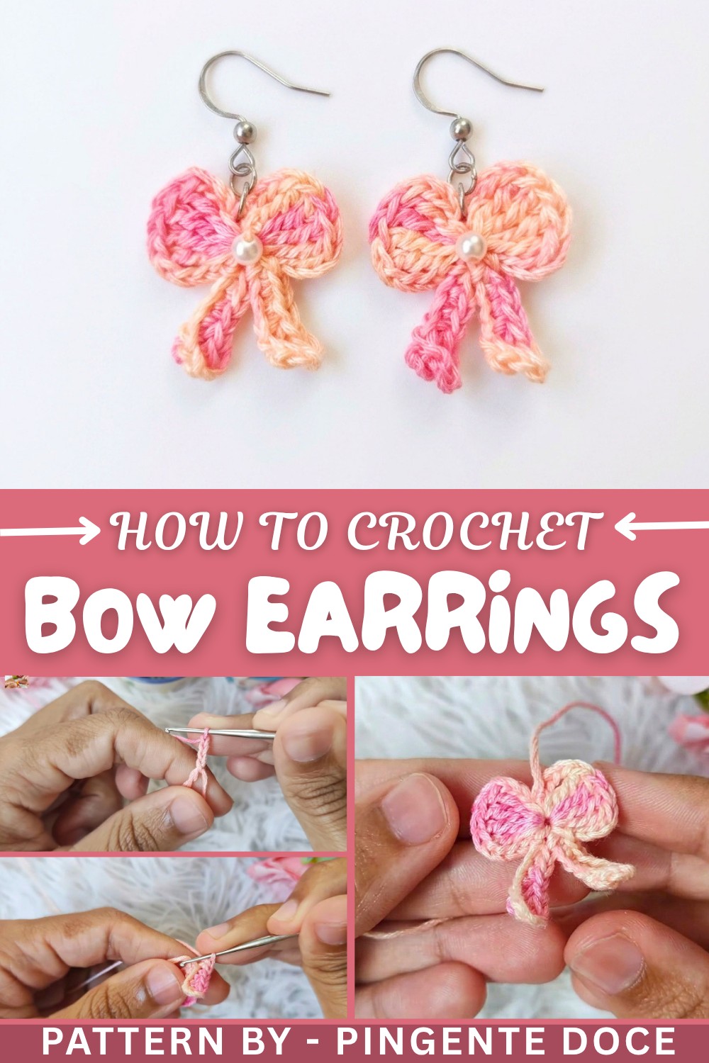 How To Crochet Bow Earrings